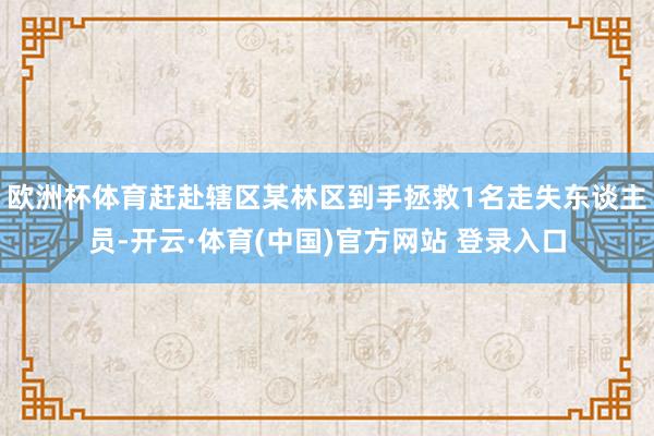 欧洲杯体育赶赴辖区某林区到手拯救1名走失东谈主员-开云·体育(中国)官方网站 登录入口
