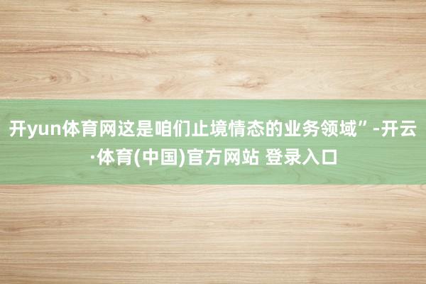 开yun体育网这是咱们止境情态的业务领域”-开云·体育(中国)官方网站 登录入口