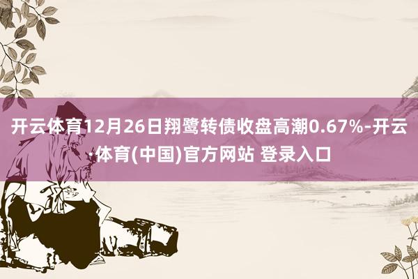 开云体育12月26日翔鹭转债收盘高潮0.67%-开云·体育(中国)官方网站 登录入口
