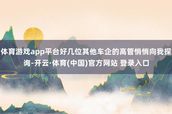 体育游戏app平台好几位其他车企的高管悄悄向我探询-开云·体育(中国)官方网站 登录入口