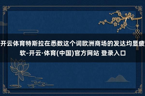 开云体育特斯拉在悉数这个词欧洲商场的发达均显疲软-开云·体育(中国)官方网站 登录入口