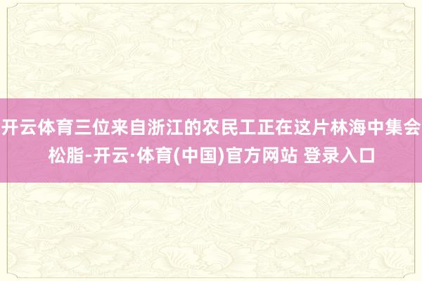 开云体育三位来自浙江的农民工正在这片林海中集会松脂-开云·体育(中国)官方网站 登录入口