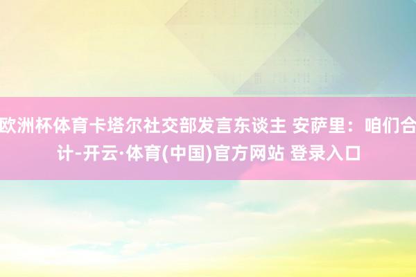 欧洲杯体育卡塔尔社交部发言东谈主 安萨里：咱们合计-开云·体育(中国)官方网站 登录入口