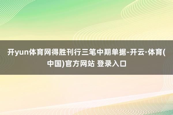 开yun体育网得胜刊行三笔中期单据-开云·体育(中国)官方网站 登录入口
