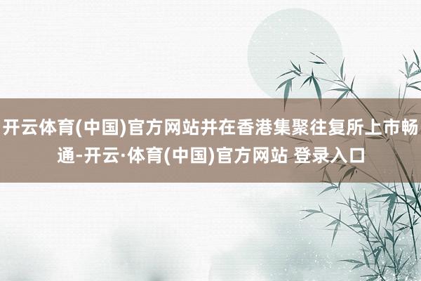 开云体育(中国)官方网站并在香港集聚往复所上市畅通-开云·体育(中国)官方网站 登录入口