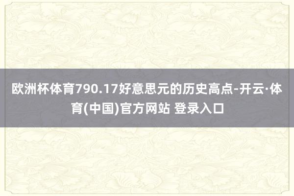 欧洲杯体育790.17好意思元的历史高点-开云·体育(中国)官方网站 登录入口