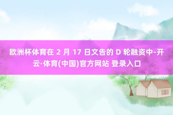 欧洲杯体育在 2 月 17 日文告的 D 轮融资中-开云·体育(中国)官方网站 登录入口