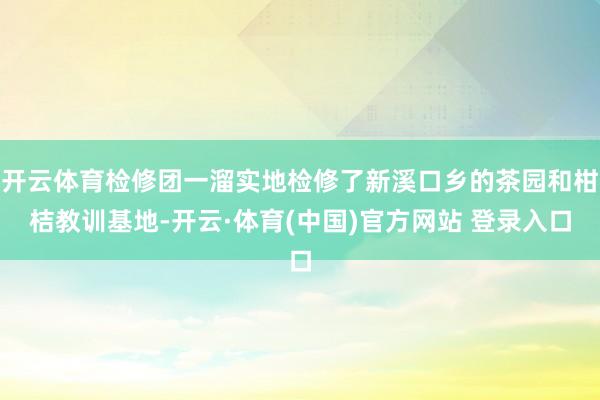 开云体育检修团一溜实地检修了新溪口乡的茶园和柑桔教训基地-开云·体育(中国)官方网站 登录入口