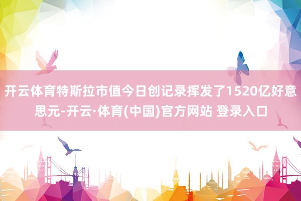 开云体育特斯拉市值今日创记录挥发了1520亿好意思元-开云·体育(中国)官方网站 登录入口