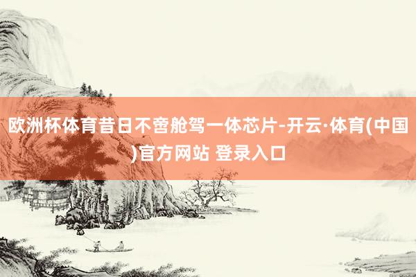 欧洲杯体育昔日不啻舱驾一体芯片-开云·体育(中国)官方网站 登录入口