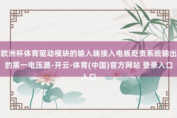 欧洲杯体育驱动模块的输入端接入电板贬责系统输出的第一电压源-开云·体育(中国)官方网站 登录入口